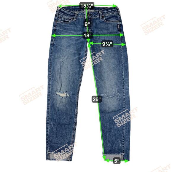 Silver Jeans Calley Ankle Skinny Stretch Jeans Medium Wash Size 31/27 - Picture 7 of 7